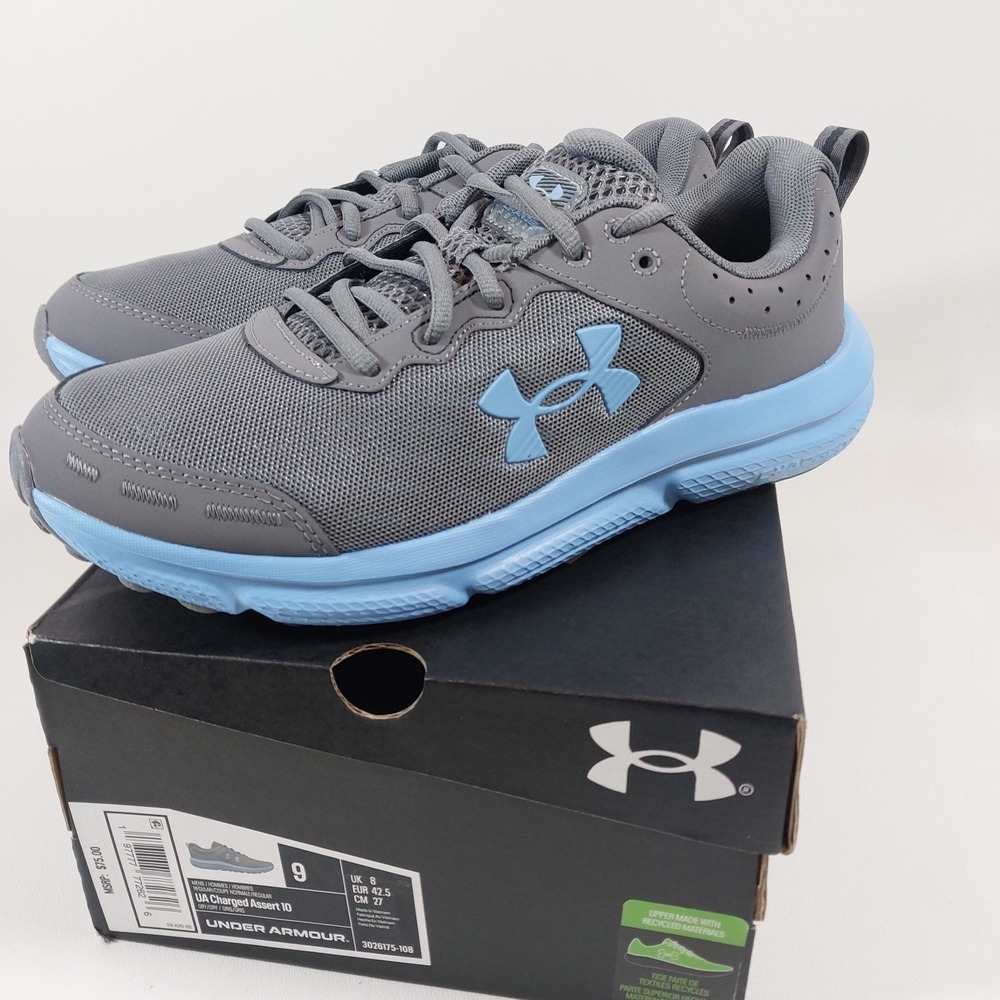 Under Armour Men's UA Charged Assert 10 Running Shoes Training Grey Blue